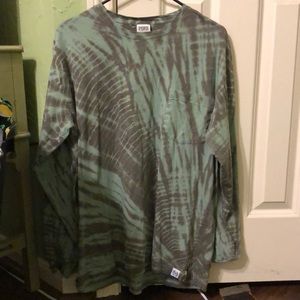 Vs pink tie dye front pocket long sleeve